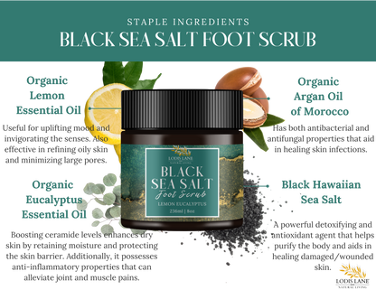 Lemon Eucalyptus Black Sea Salt Foot Scrub