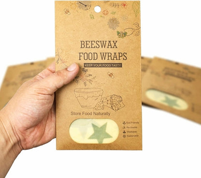 Beeswax Food Wraps. Pack of 3 Assorted Organic Bee Wax Wrapping Papers